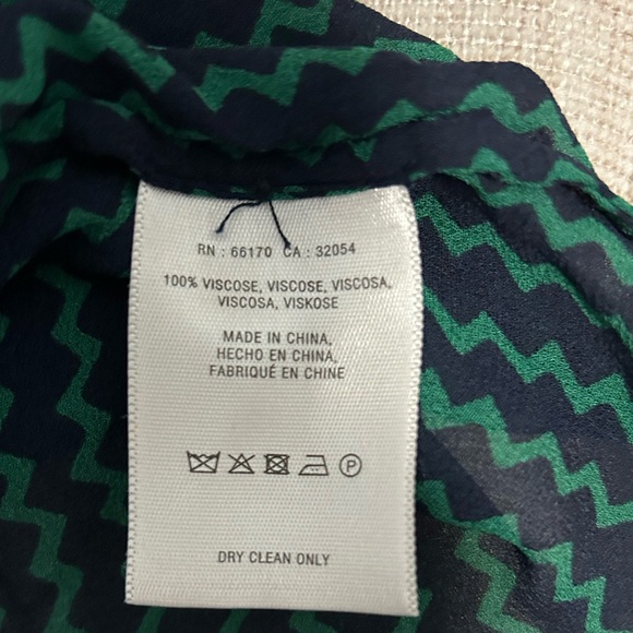 Maeve Anthropologie Della Sheer Chevron Button Up Long Sleeves Top Medium - Picture 6 of 8